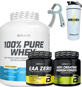 Biotech USA 100% Pure Whey 2270g + Creatine 300 gr + EAA 350g +Bonus NirooX Nutrition.