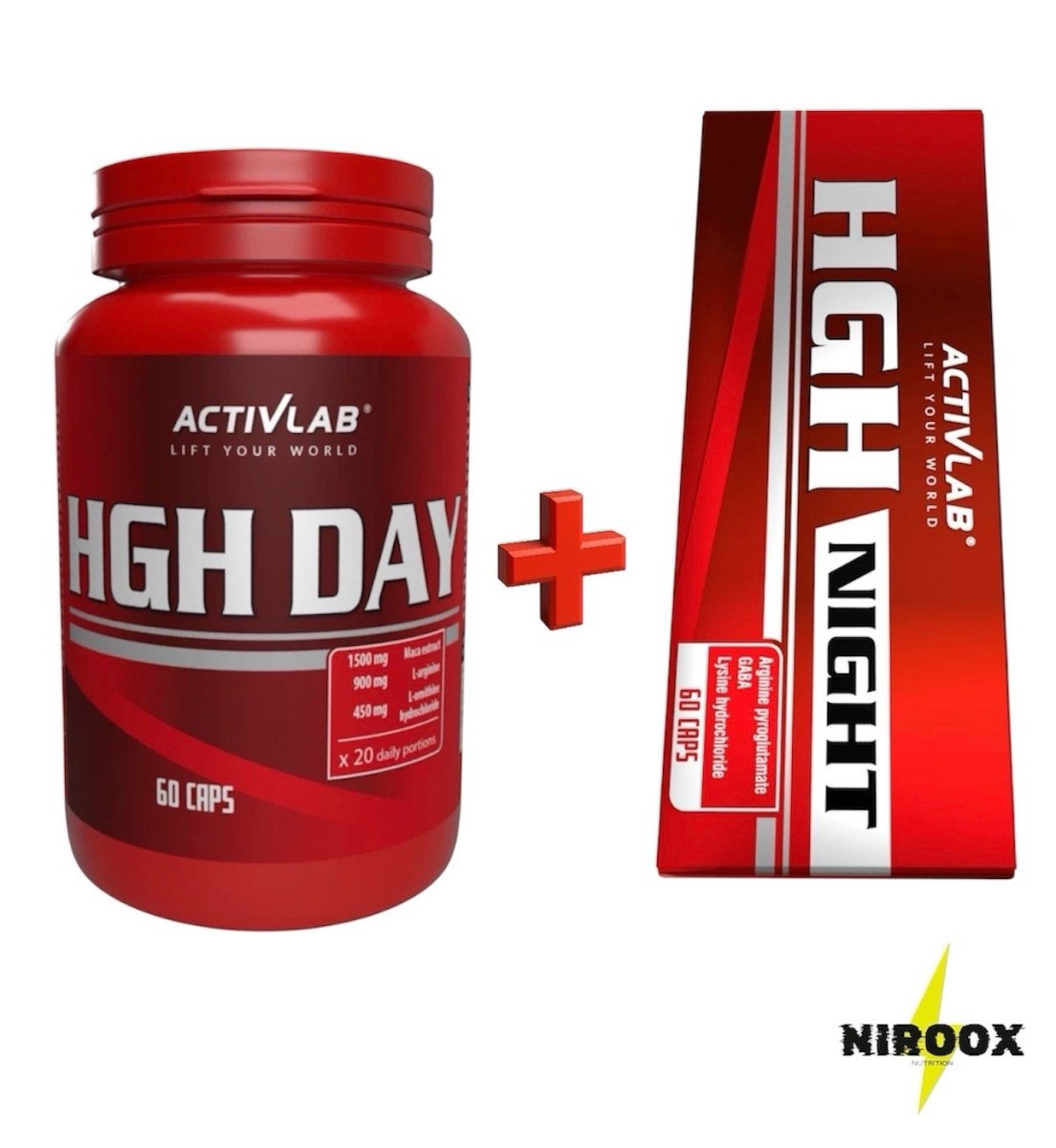 HGH NIGHT 60 cap + DAY 60 cap ActivLab Natural Booster Enhancer Supplement - NirooX NutritionNirooX Nutrition