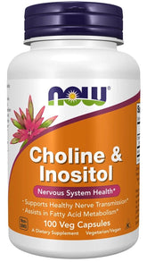 NOW FOODS Cholin & Inositol 500 mg 100 Veg. Kapseln Leberunterstüt<wbr/>zung - NirooX NutritionNirooX Nutrition