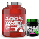 Scitec Nutrition 100% Whey Protein Professional 2350g plus BCAA Xpress 300g Bundle für Muskelaufbau mit Aminosäuren und Enzymen