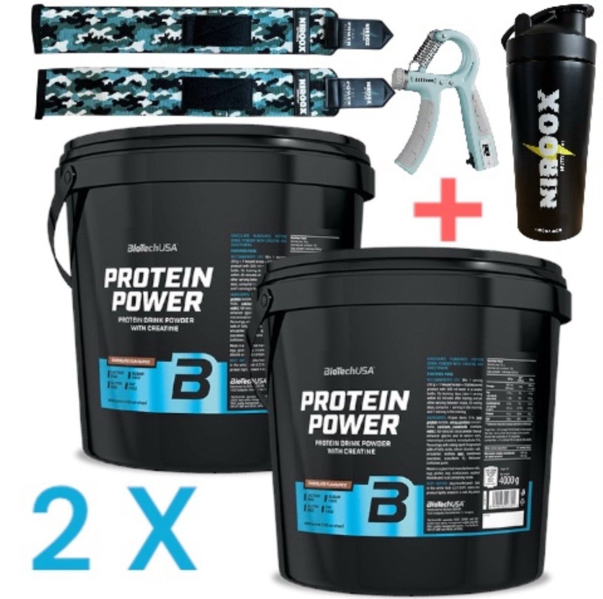 2x BioTech USA Protein Power 4000g | Soja - Isolat, Casein & Whey + Kreatin - NirooX NutritionNirooX Nutrition