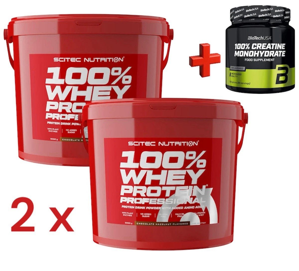 2x Scitec Nutrition 100% Whey Protein Professional 5kg (10kg total) + Creatin 300g - NirooX NutritionNirooX Nutrition