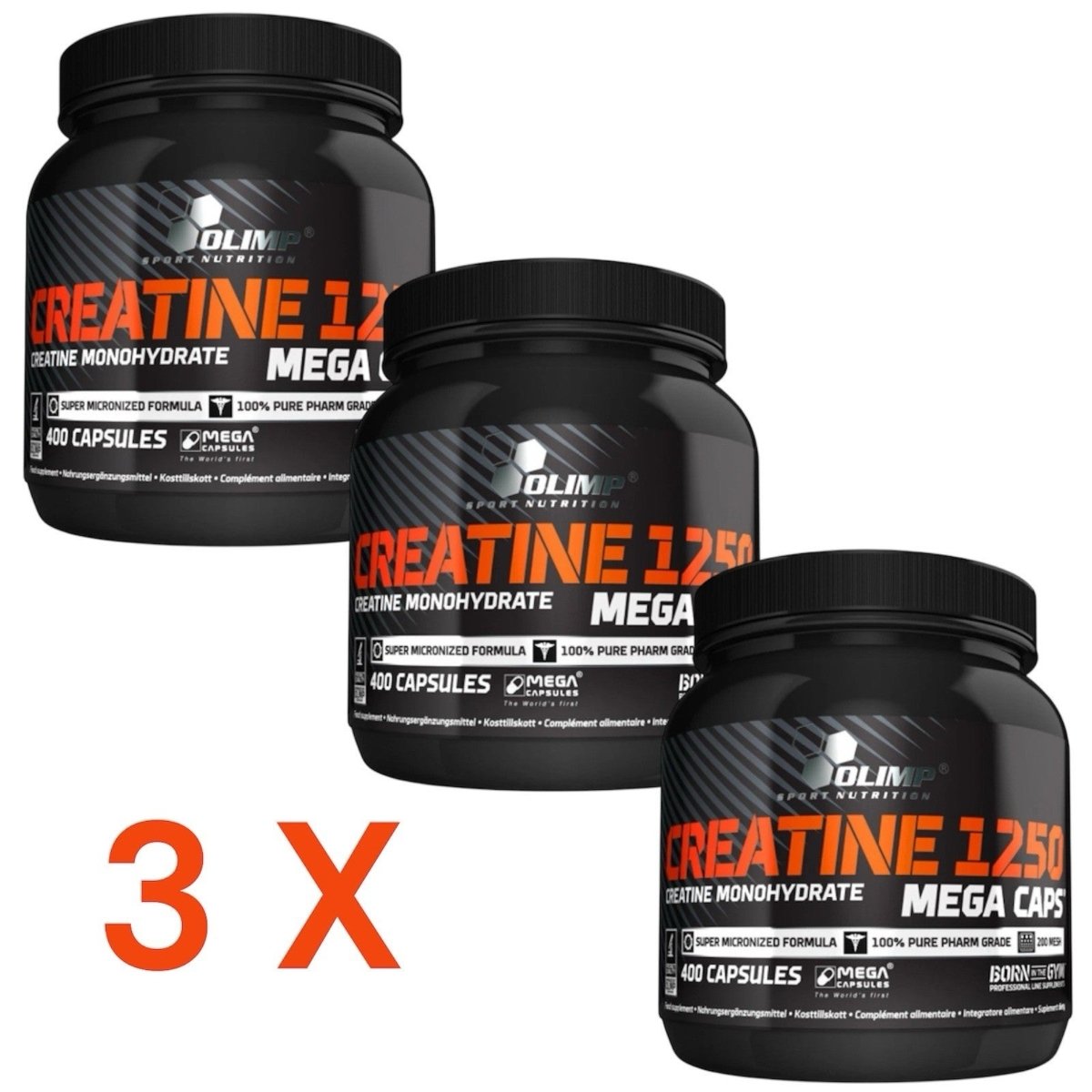 3 x Olimp Creatine 1250 Mega Caps 400 Kapseln - NirooX NutritionNirooX Nutrition