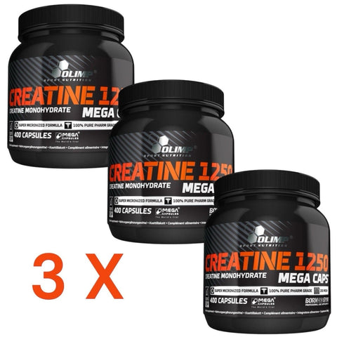 3 x Olimp Creatine 1250 Mega Caps 400 Kapseln - NirooX NutritionNirooX Nutrition