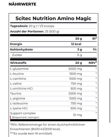 Amino|Magic Apple 500gr| Scitec Nutrition Amino Magic 10 Komponenten Aminosäuren NirooX Nutrition.