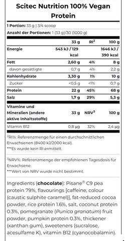 VEGAN | Protein 100% Vegan Whey 1KG Natural Scitec Nutrition Mit FREE Handtraine NirooX Nutrition.
