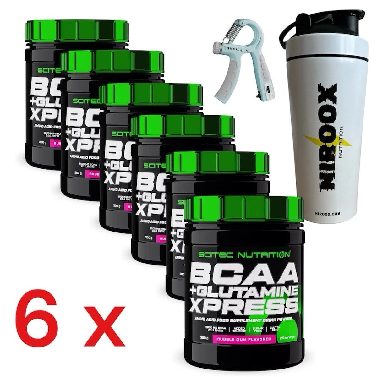 6x Scitec Nutrition BCAA + Glutamine Xpress 300g + Bonus | Aminosäuren - Paket - NirooX NutritionNirooX Nutrition