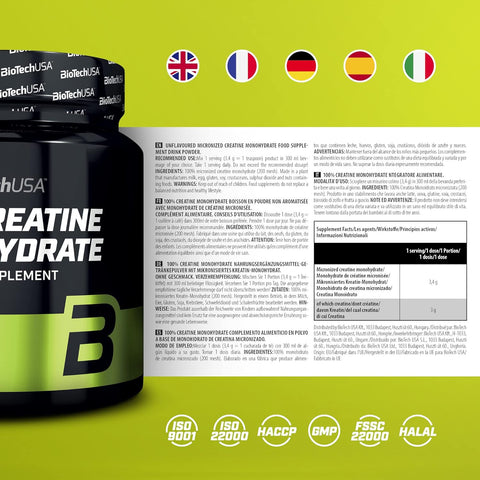 BioTechUSA 100% Micronized Creatine Monohydrate – 300 g / 500 g + Bonus NirooX Nutrition.