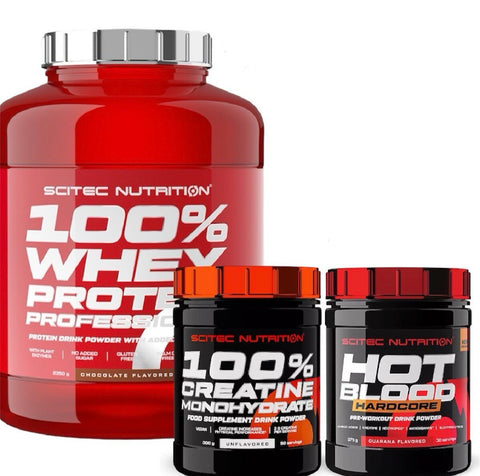 Scitec Nutrition Whey 2350g + Creatine 300g + Pre-Workout 300g | Komplettpaket + Bonus