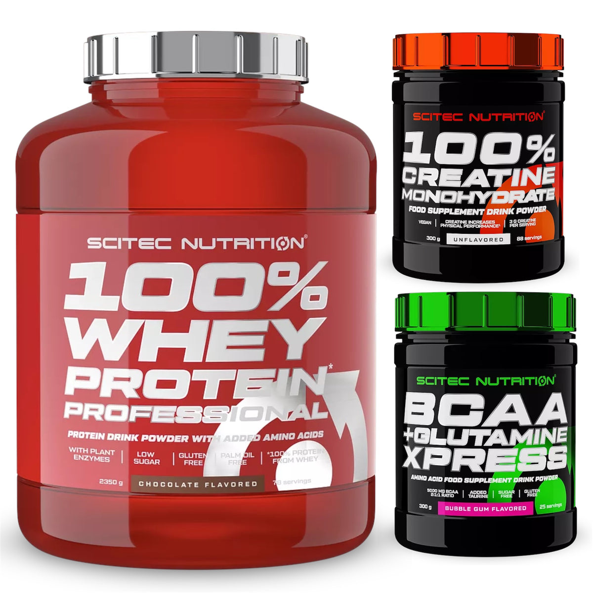 Scitec Nutrition 100% Whey Protein 2350g +BCAA Xpress 300g+Creatine 300 g +Bonus NirooX Nutrition.