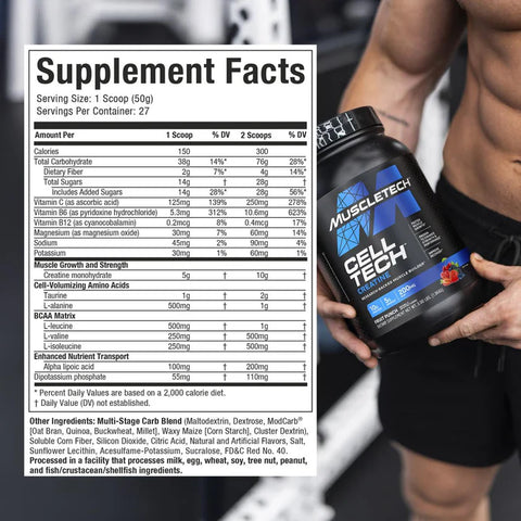 Muscletech Cell-Tech Creatine – 2270g Tropical Citrus Punch. NirooX Nutrition.