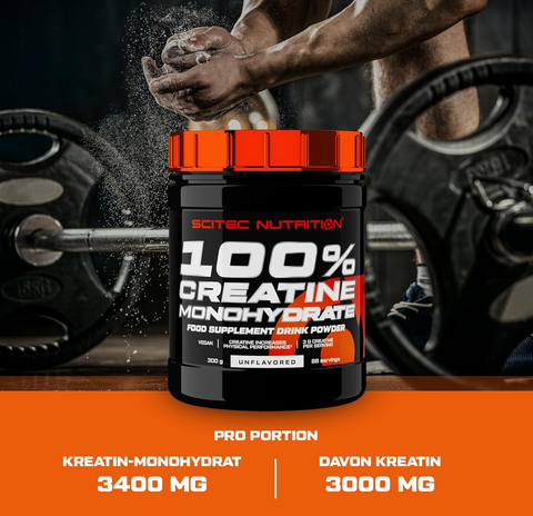 Kreatin |Creatin 100 % monohydrat Scitec Nutrition 300 Gramm 88 Serving NirooX Nutrition.