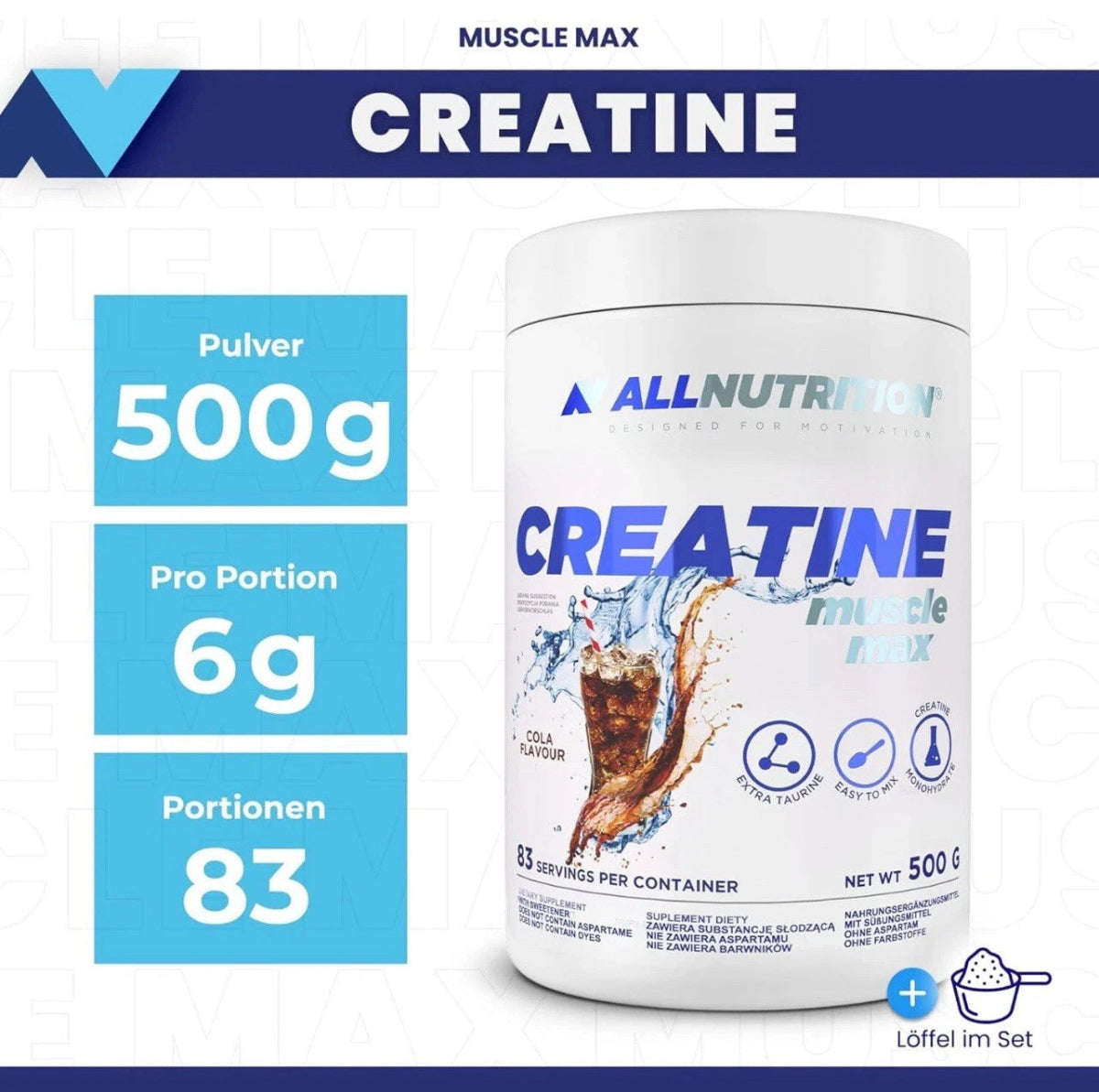 Allnutrition Creatine Muscle Max – 500g | Kreatin - Monohydrat Pulver - NirooX NutritionNirooX Nutrition