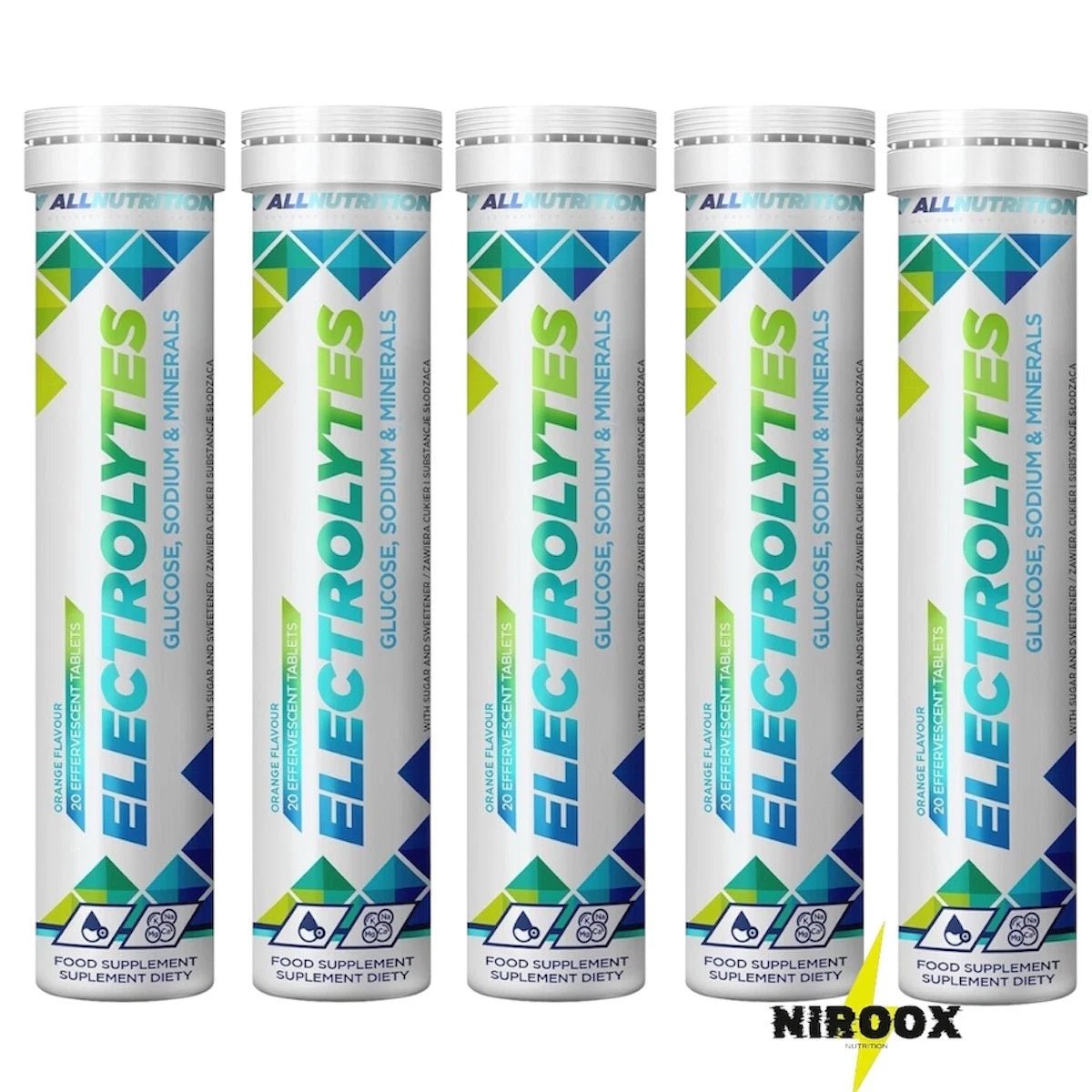 Allnutrition Electrolytes 5 - er Set | 100 Brausetabletten Elektrolyte Orange - NirooX NutritionNirooX Nutrition
