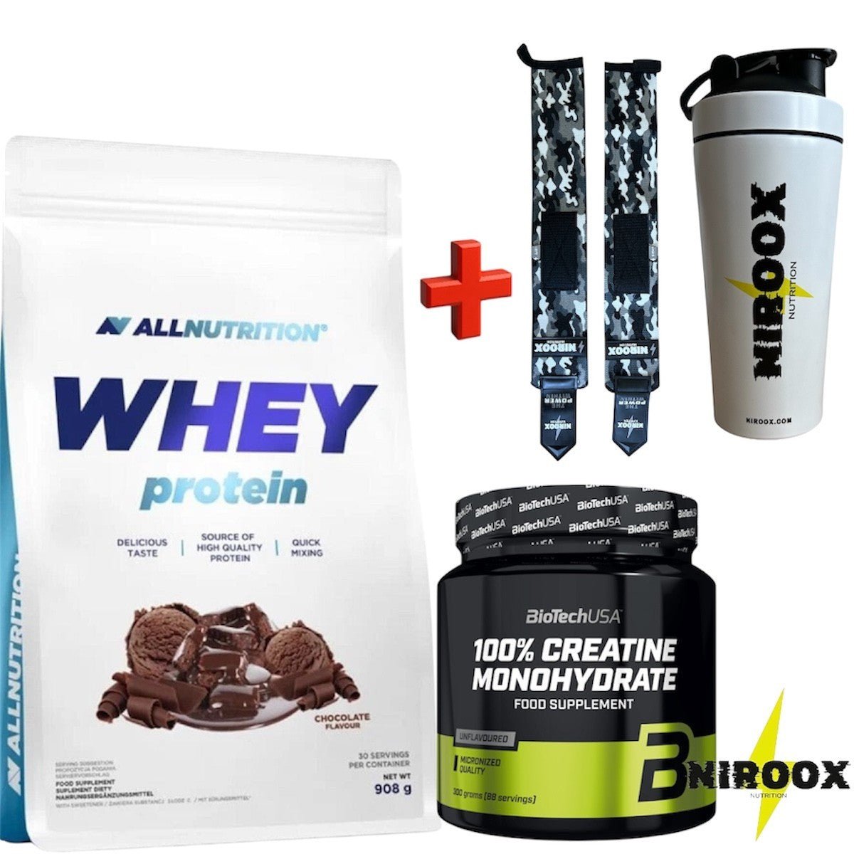 ALLNUTRITION® WHEY PROTEIN 908g + Biotech USA Creatine 300 gramm + Bonus - NirooX NutritionNirooX Nutrition