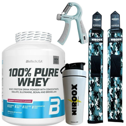 BioTech USA 100% Pure Whey 2270g Whey Protein Pulver mit BCAA für Muskelaufbau und Regeneration