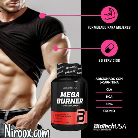 Biotech USA Mega Burner | Koffeinfreier Fatburner für deine Diät | 90 Kapseln - NirooX NutritionNirooX