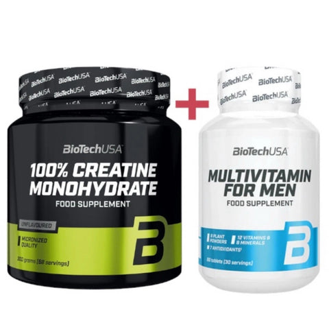 BioTech USA Multivitamin For Men 60 Tabletten + Creatin 300g | Männer - Set - NirooX NutritionNirooX Nutrition
