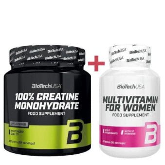 BioTech USA Multivitamin For Women 60 Tabletten + Creatin 300g | Frauen - Set - NirooX NutritionNirooX Nutrition