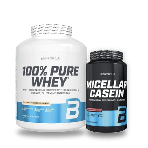 BioTech USA Protein-Duo: 100% Pure Whey 2000g + Micellar Casein 908g | Bundle - NirooX NutritionProteinBioTech USA