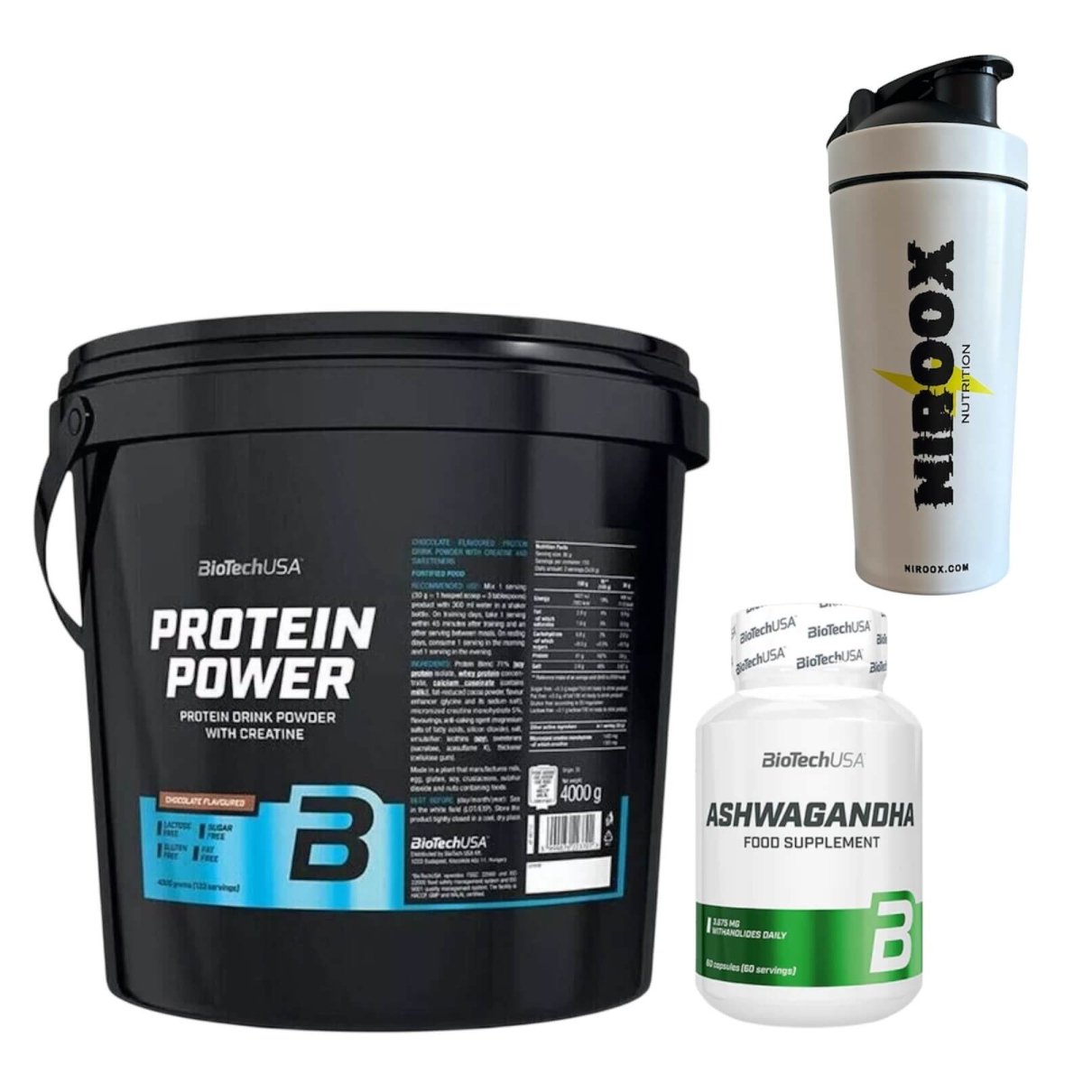 BioTech USA Protein Power 4kg +Ashwagandha Koffein + Bonuse - NirooX NutritionNirooX