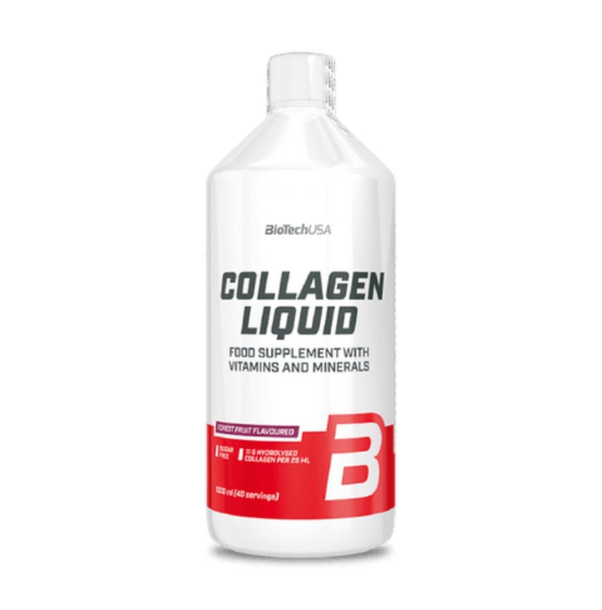 BioTech USA Collagen Liquid 1000ml trinkfertiger Kollagen Shot mit 11g Kollagen Vitamin C D3 B6 Mangan Selen für Haut und Gelenke