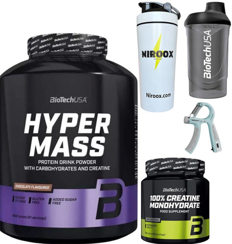 BioTechUSA Hyper Mass Protein Pulver 4kg + 100% Creatine 300 gr + Bonus - NirooX NutritionNirooX