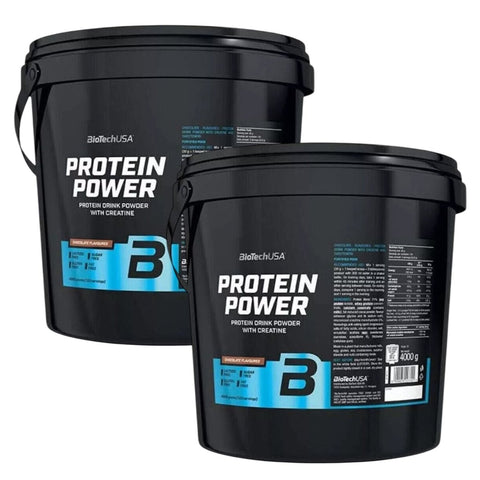 BioTechUSA Protein Power 2x4000g Doppelpack 8kg Soja-Isolat Multi-Protein Creatin laktosefrei