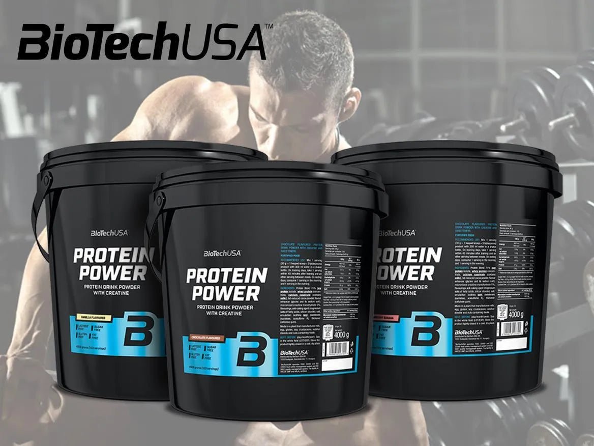 BioTechUSA Protein Power 4000g Soja-Isolat Creatine 300g Bundle Multi-Protein laktosefrei