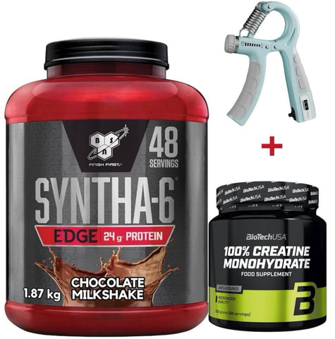 BSN Syntha - 6 Edge Whey Protein 1780g - 1920g + Biotech USA Creatin 300 g+ Bonus - NirooX NutritionNirooX