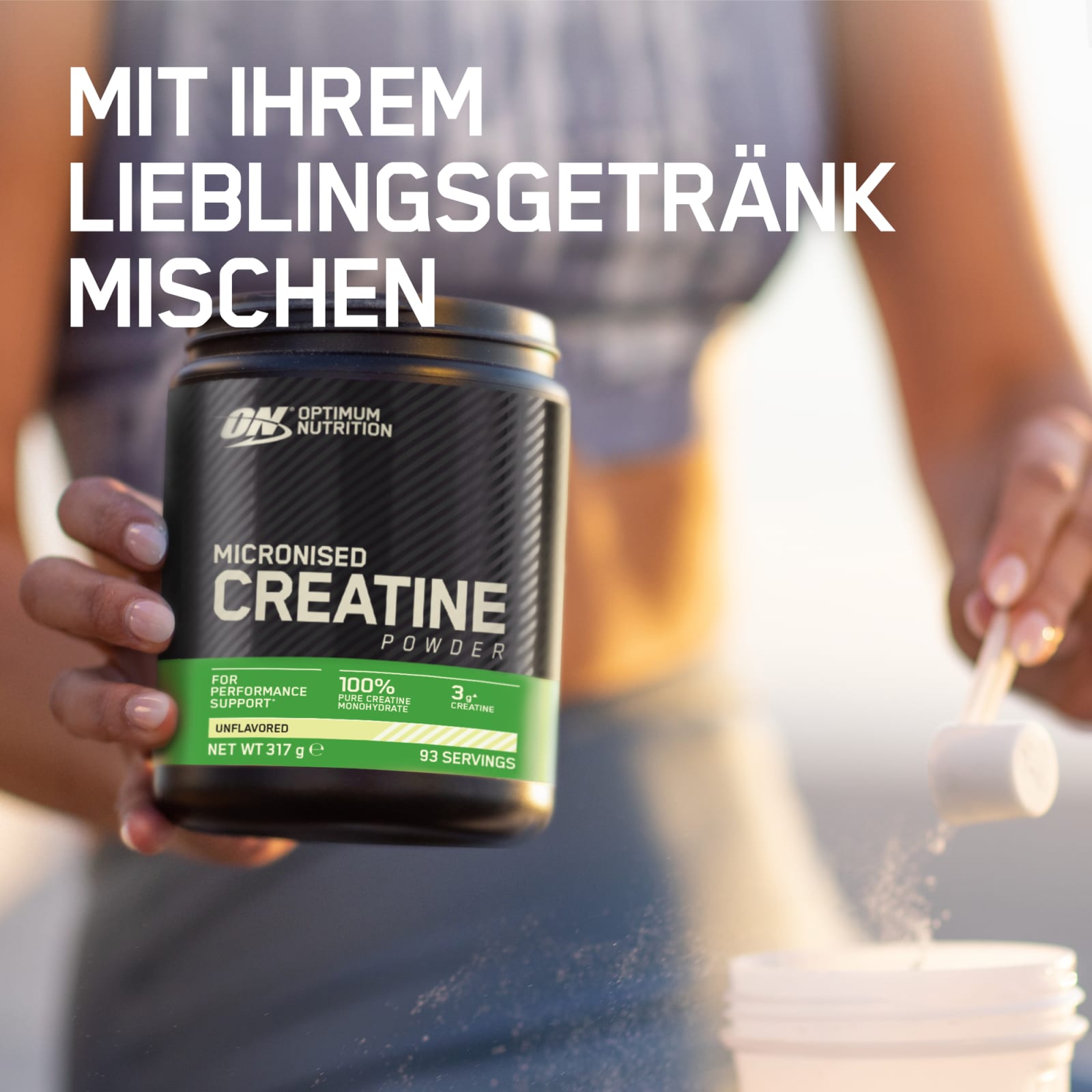Optimum Nutrition Creatine Monohydrate – Mikronisiert 317 g / 634 g inkl. Bonus NirooX Nutrition.