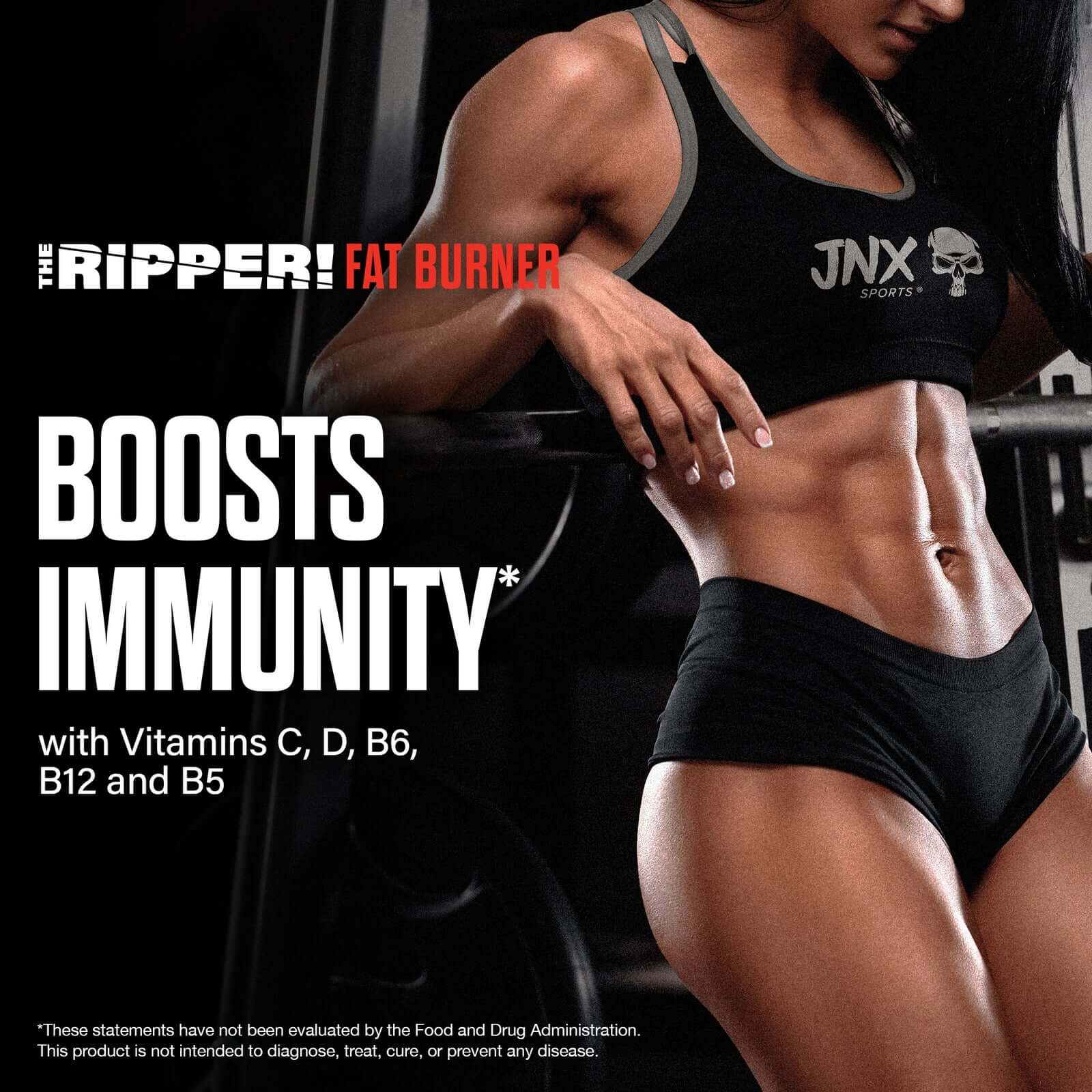Athlet mit rasiermesserscharfem Fokus beim Training dank dem JNX The Ripper! Fatburner