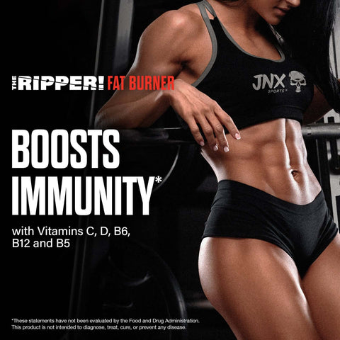 Athlet mit rasiermesserscharfem Fokus beim Training dank dem JNX The Ripper! Fatburner