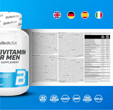 Aktiver Mann fühlt sich energiegeladen und leistungsfähig dank BioTechUSA Multivitamin for Men