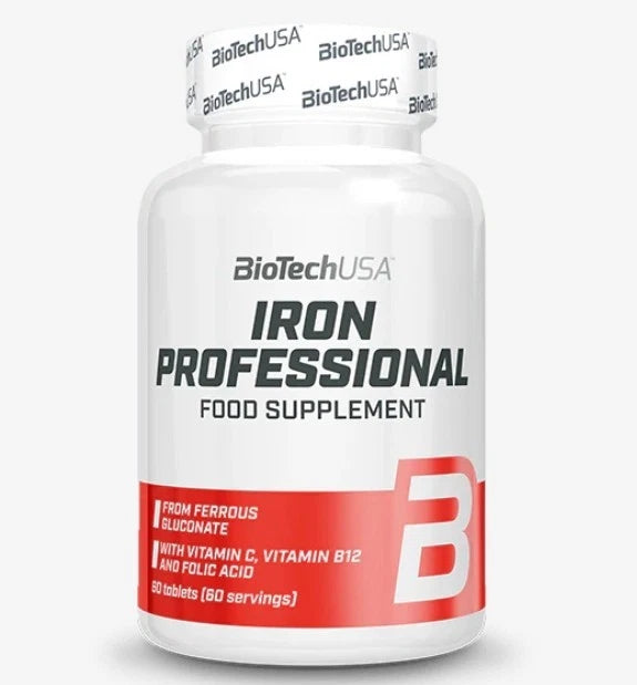 BioTech USA Iron Professional 60 Tabletten Eisen Vitamin C B12 Supplement
