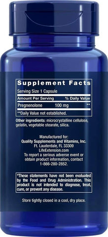 Life Extension Pregnenolone 100mg 100 Kapseln | Prohormon - NirooX NutritionNirooX Nutrition