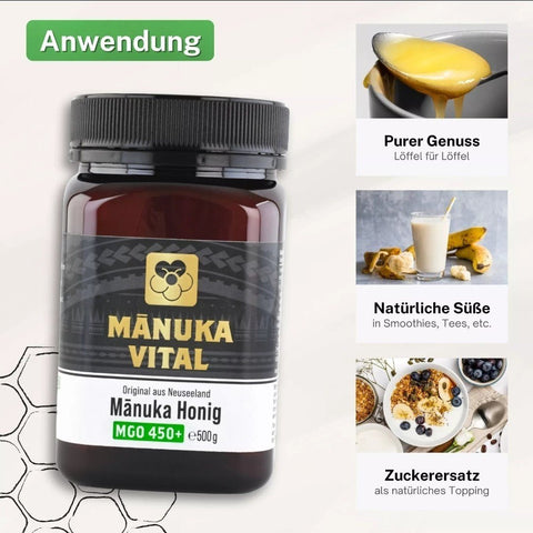 Manuka Vital Honig MGO 450+, 550+ 500 gr aus Neuseeland, Premium - Manuka - Honig - NirooX NutritionNirooX Nutrition