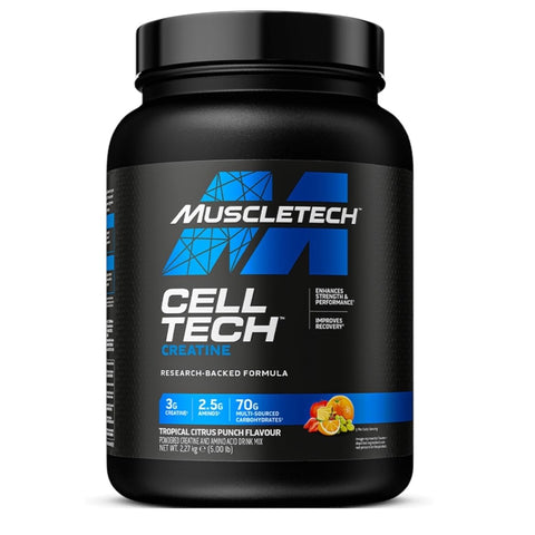 Muscletech Cell-Tech Creatine 2270g Tropical Citrus Kohlenhydrate Muskelaufbau Gratis Bonus