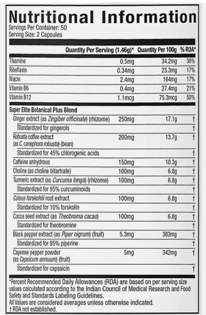 MuscleTech Hydroxycut Hardcore Super Elite – 100 Kapseln | Thermogener Fatburner - NirooX NutritionFat BurnerMuscleTech