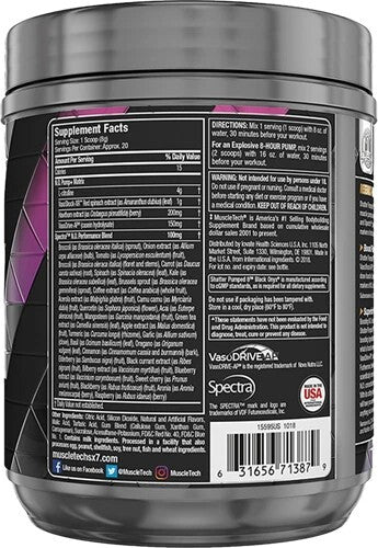 MuscleTech SX - 7 Black Onyx Pumped | Blueberry | Pre - Workout für Energie & Pump - NirooX NutritionNirooX