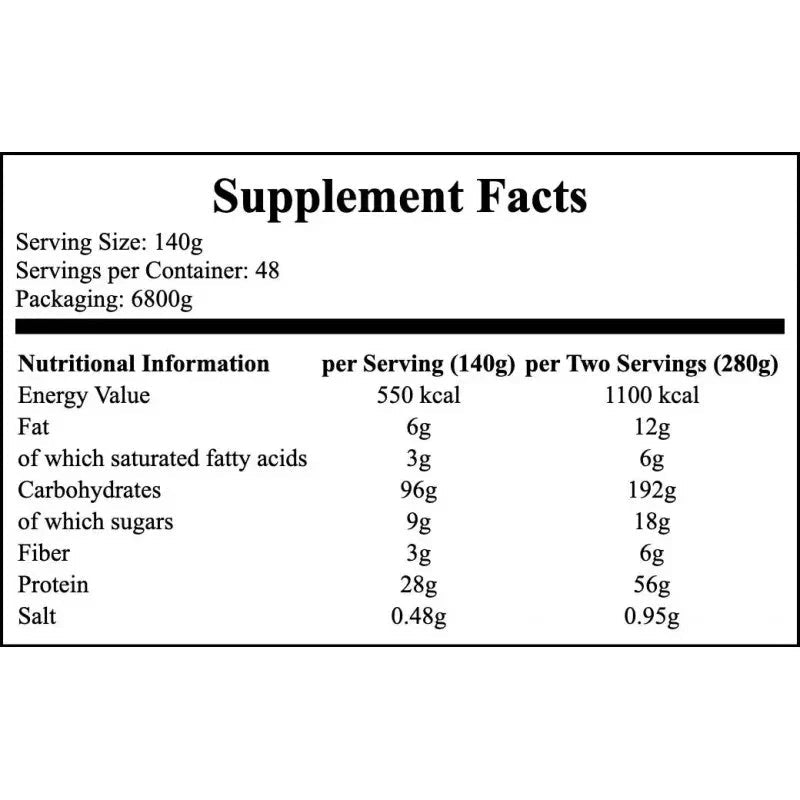 Mutant Mass 6800g Beutel Weight Gainer Kohlenhydrate Eiweiß + Creatine 300gr - NirooX NutritionMutant