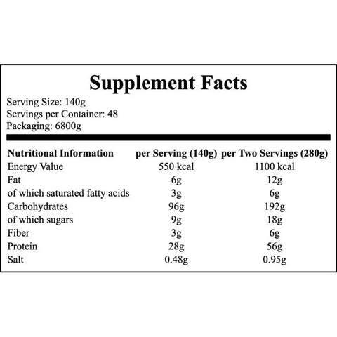 Mutant Mass 6800g Beutel Weight Gainer Kohlenhydrate Eiweiß + Creatine 300gr - NirooX NutritionMutant