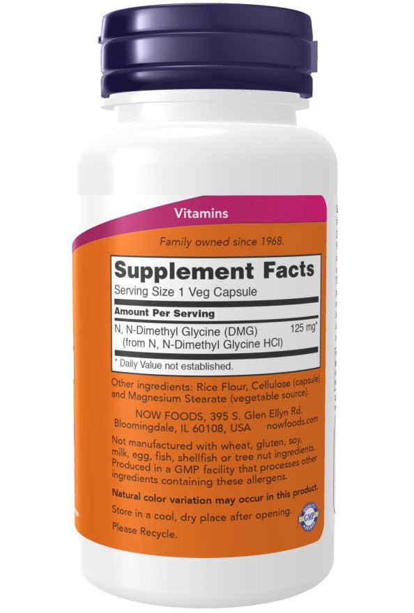 NOW Foods DMG N,N - Dimethylglycin 125mg 100 Vegane Kapseln - NirooX NutritionNirooX Nutrition