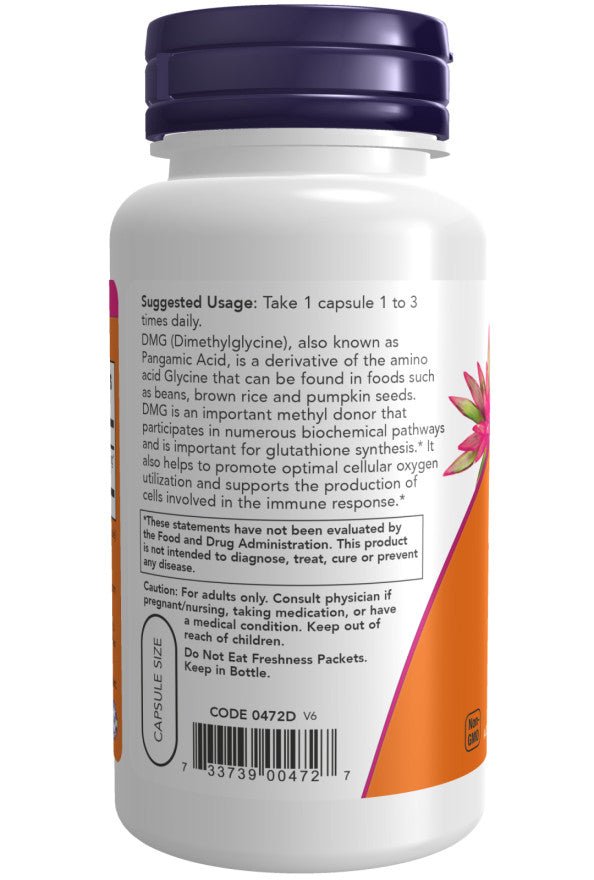 NOW Foods DMG N,N - Dimethylglycin 125mg 100 Vegane Kapseln - NirooX NutritionNirooX Nutrition