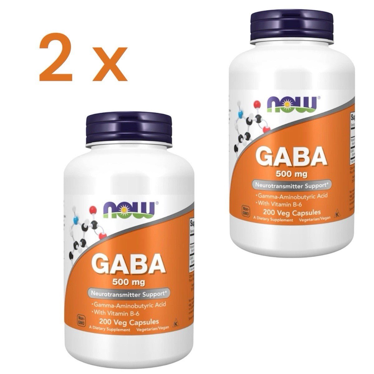NOW Foods GABA 500mg + Vitamin B6 2x200 Kapseln | 400 Kapseln - NirooX NutritionNirooX Nutrition