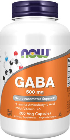 NOW Foods GABA 500mg + Vitamin B6 2x200 Kapseln | 400 Kapseln - NirooX NutritionNirooX Nutrition