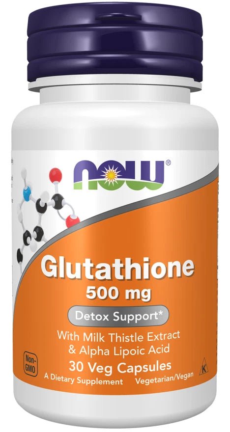 Now Foods Glutathione with Milk Thistle Extract &amp; Alpha Lipoic Acid 500mg 30 ... - NirooX NutritionNirooX Nutrition