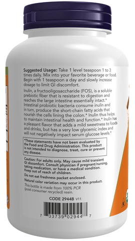 NOW FOODS, INULIN Pulver, Inulin, Niedriger glykämischer, 227g. SUPER PREIS - NirooX NutritionNirooX