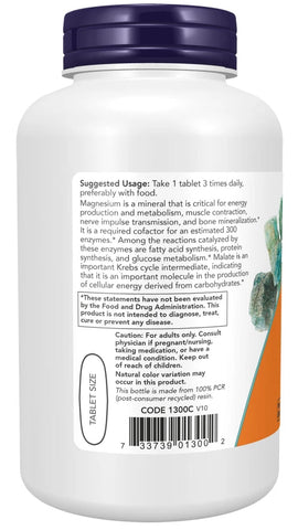 Now Foods, Magnesium Malate, 1000mg, 180 Veg. Tabletten - NirooX NutritionNirooX Nutrition