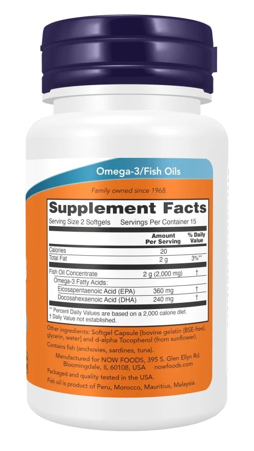 NOW Foods Omega-3 Molecularly Distilled Fish Oil - 100 softgels ( - NirooX NutritionNirooX Nutrition
